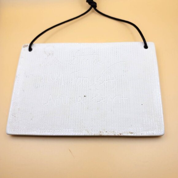 Ceramic Martini Time Hanging Sign Ora Sterling Plum Foolish Cord Hanger jj3555 - Picture 5 of 6